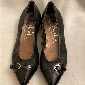 AGL Women's Black Leather Flats